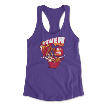 Power Loops Womens Racerback Tank in Purple Rush color